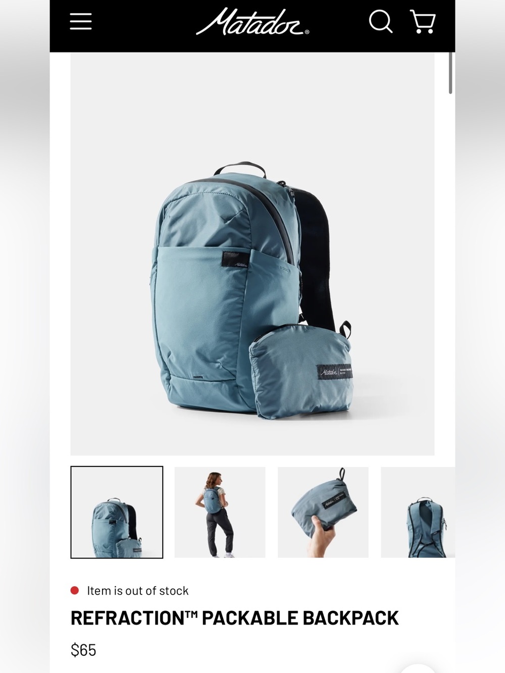 Matador ReFraction Packable Backpack Slate Blue - Picture 5 of 5
